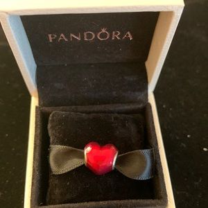 Pandora Pink Metallic Heart Charm